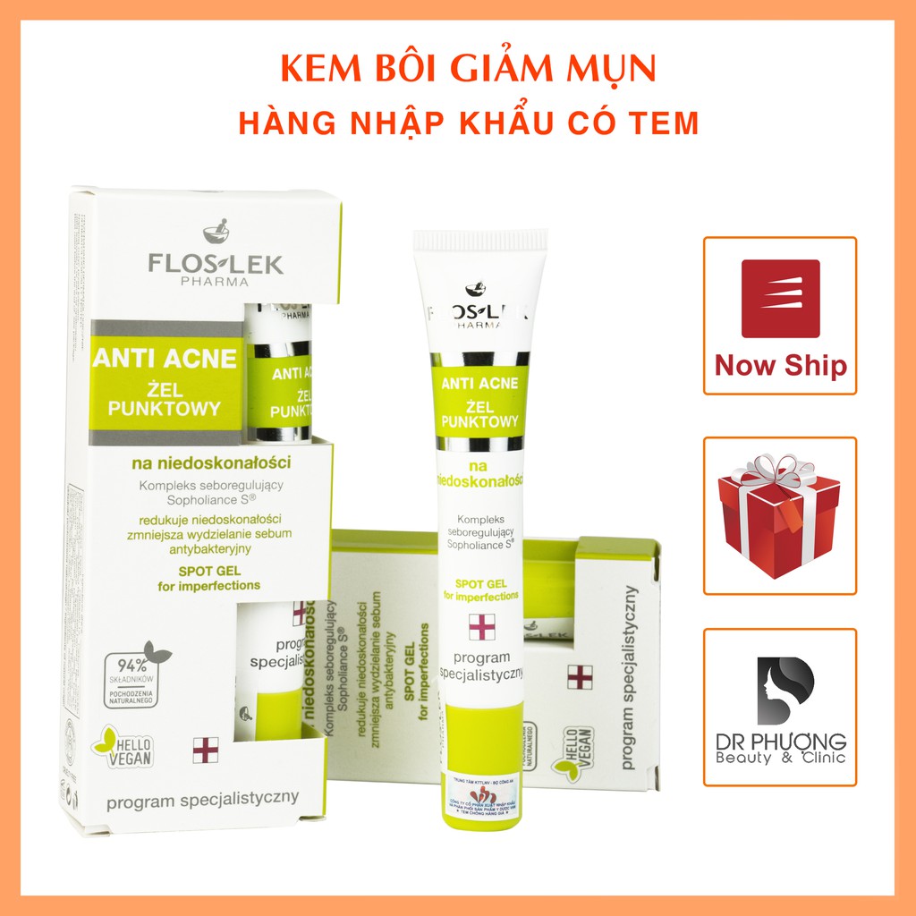 [CHÍNH HÃNG] Kem bôi giảm mụn FLOSLEK ANTI ACNE SPOT GEL FOR IMPERFECTION 20ml