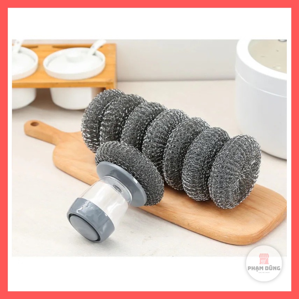 Dụng cụ cọ rửa xoong nồi thông minh có bình chứa tiện lợi