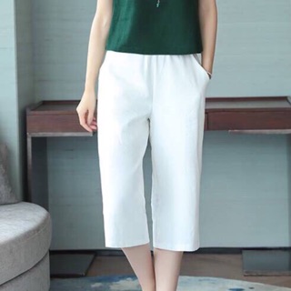 Quần vải đũi lửng 9 tất, lưng thun ống rộng từ 45kg đến 75kg