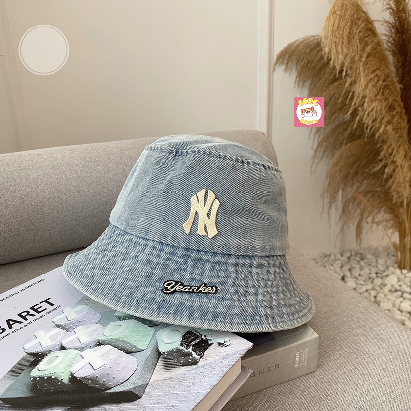 Mũ bucket NY bò Unisex logo nổi bật thiết kế đơn giản trẻ trung