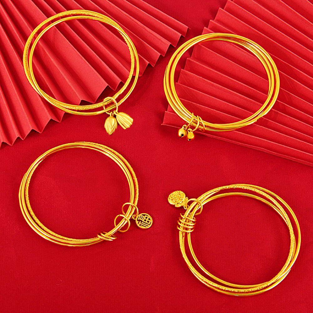 Vòng Tay Phong Cách Trung Hoa Cổ Điển Cho Nữ|Vòng Tay Nhiều Lớp Gắn Chuông Chữ Fu Màu Sắc Làm Quà Tặng Cho Bạn