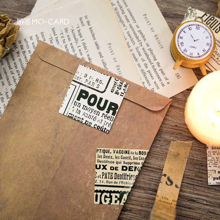 HỘP 46 STICKER BÁO VINTAGE TRANG TRÍ SỔ TAY BULLET JOURNAL PLANNER
