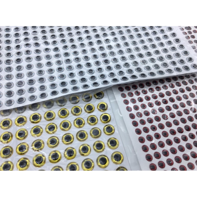 Set 100 con mắt giả 3D 3mm 5mm 7mm 9mm dùng trang trí