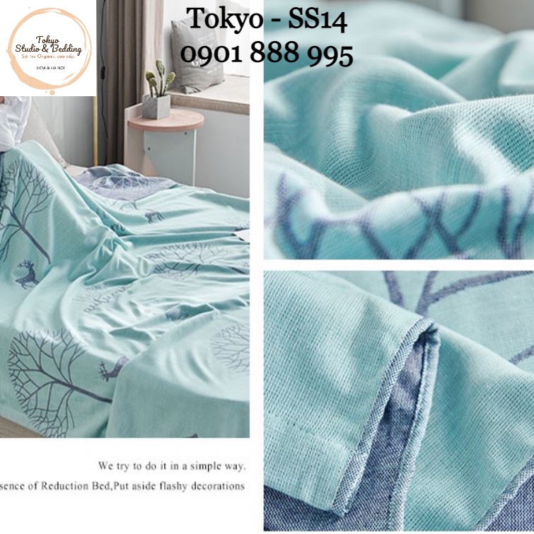 [XẢ KHO] Chăn văn phòng vải xô gọn nhẹ, thoáng mát (2 lớp)