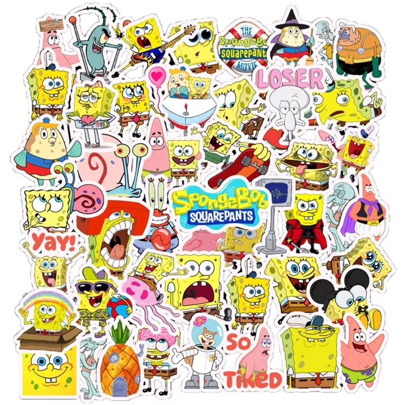 combo 30-60 hình sticker spongebob squarepants/ hình dán spongebob squarepants