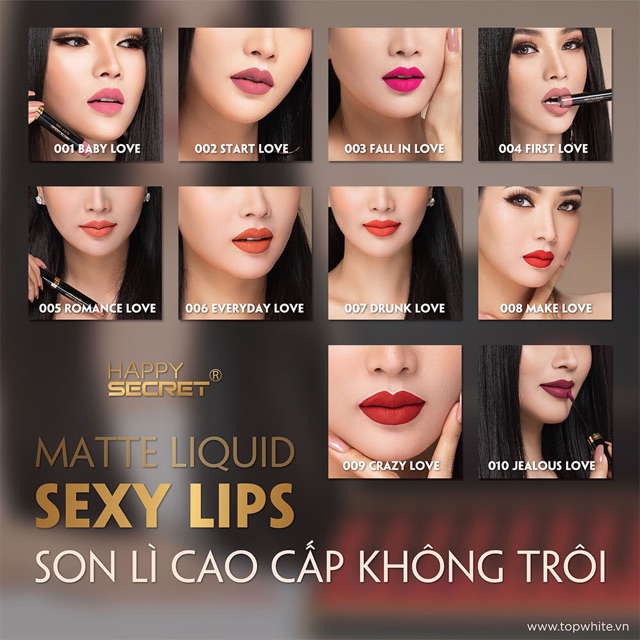 Son môi Topwhite :Còn đủ từ màu 001, 002...đến 010