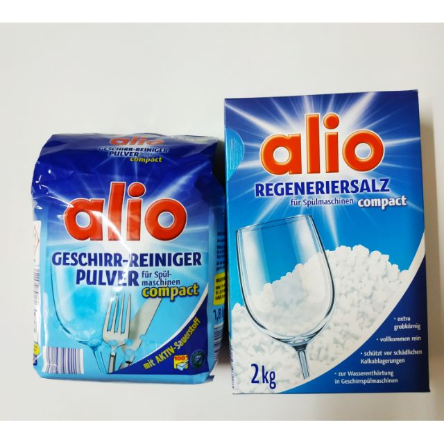 Combo 1 Bột rửa bát Alio 1,8kg và 1 muối 2kg