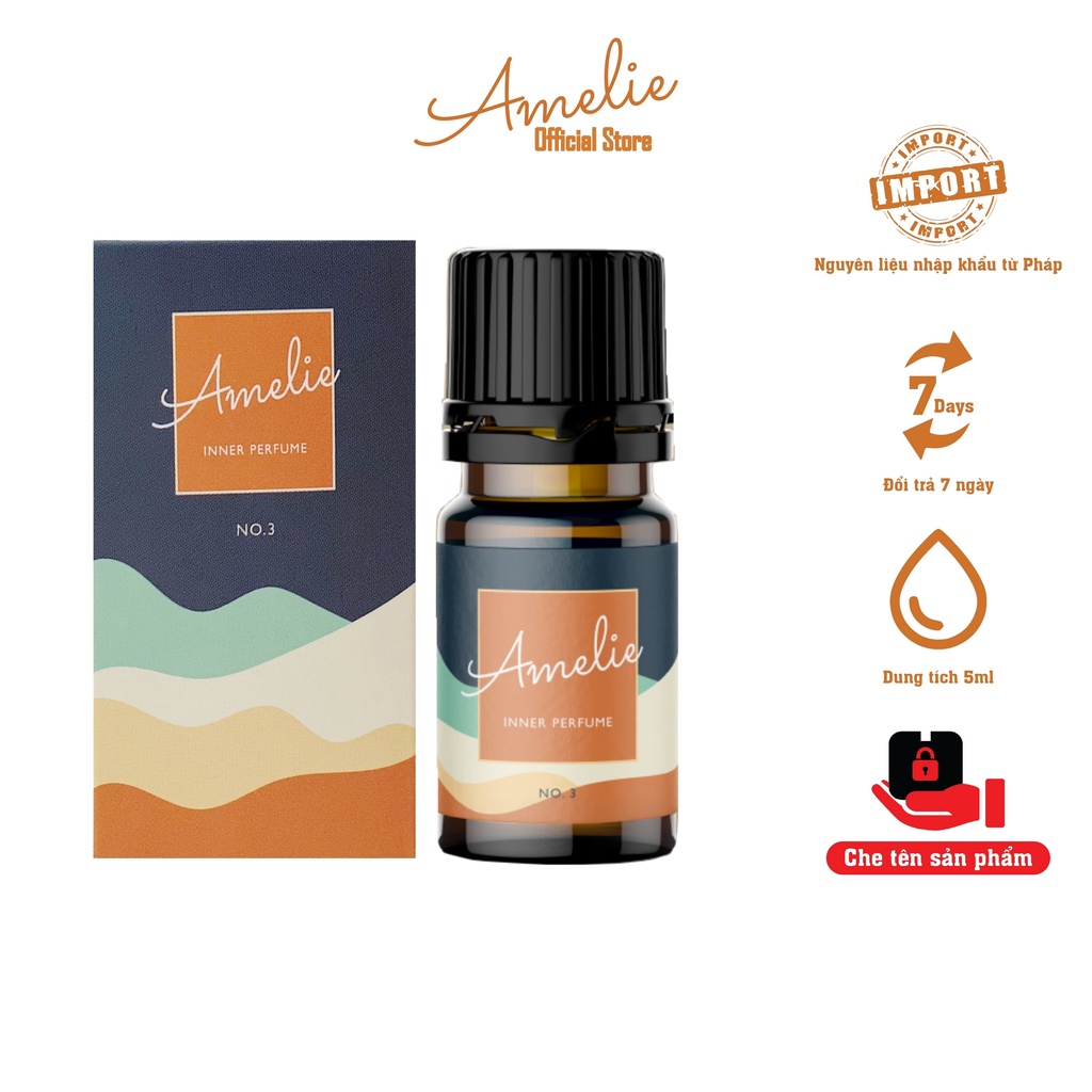 Nước hoa vùng kín Amelie No.3 Sweet chai 5ml. Nước hoa vùng kín chính hãng với hương thơm lãng mạn từ nước Pháp