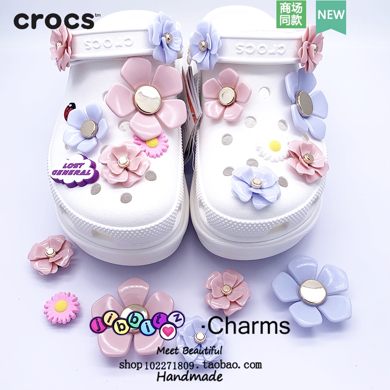 Phụ Kiện Nút Hoa Trang Trí Giày Crocs / jibbitz DIY