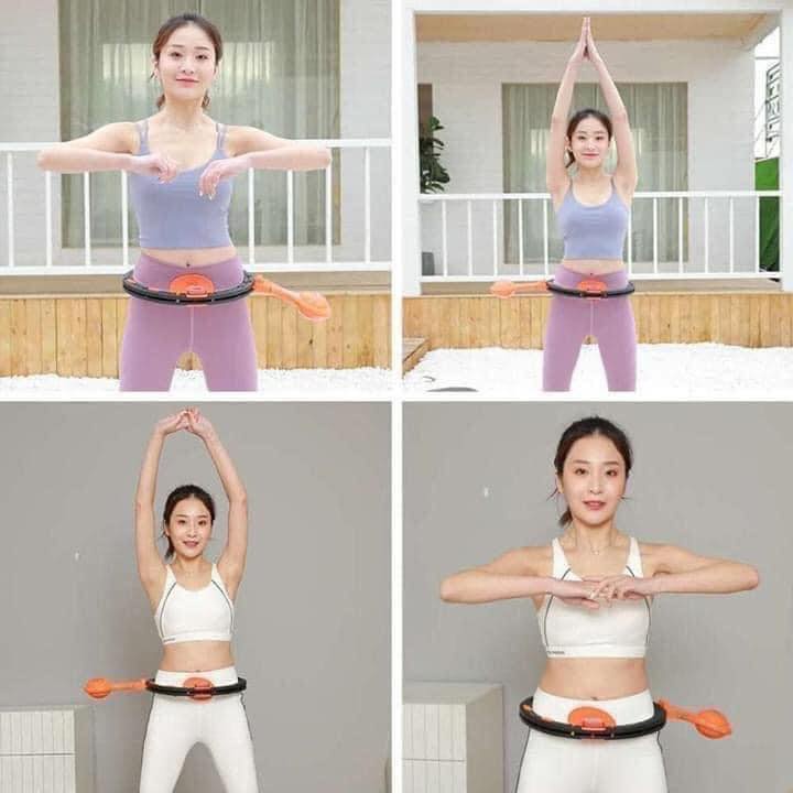 Vòng Lắc Eo Giảm Mỡ Tự Động - Vòng Lắc Giảm Mỡ Bụng HuLa Hoop, Điều Hòa Nhịp Tim, Massage Cơ Bụng, Tự Động Đếm