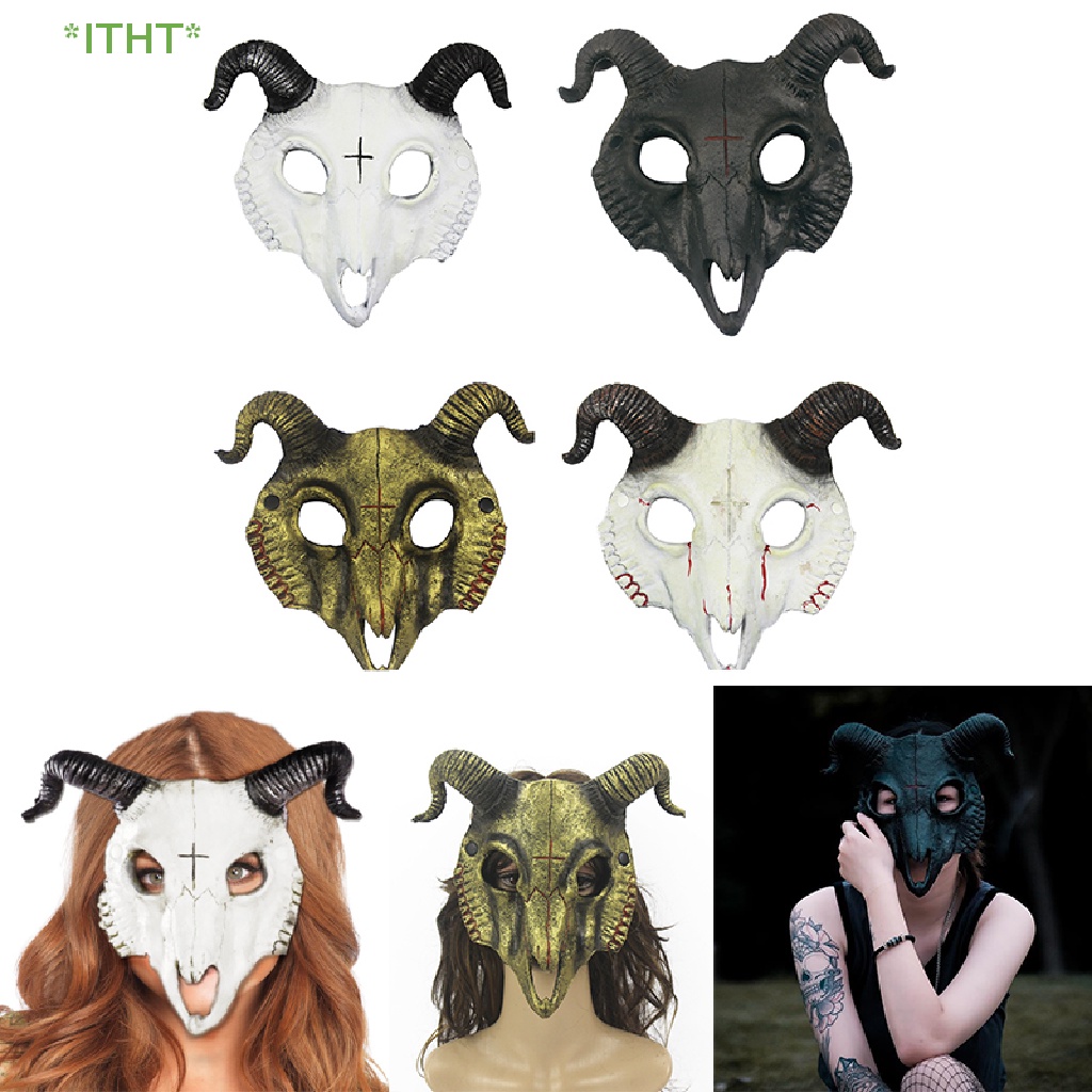 Mặt Nạ Hóa Trang Halloween Hình Đầu Lâu / Dê Độc Đáo Mới