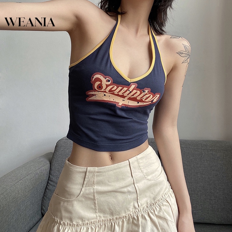 Áo Croptop Hai Dây In Họa Tiết Phong Cách Hàn Quốc