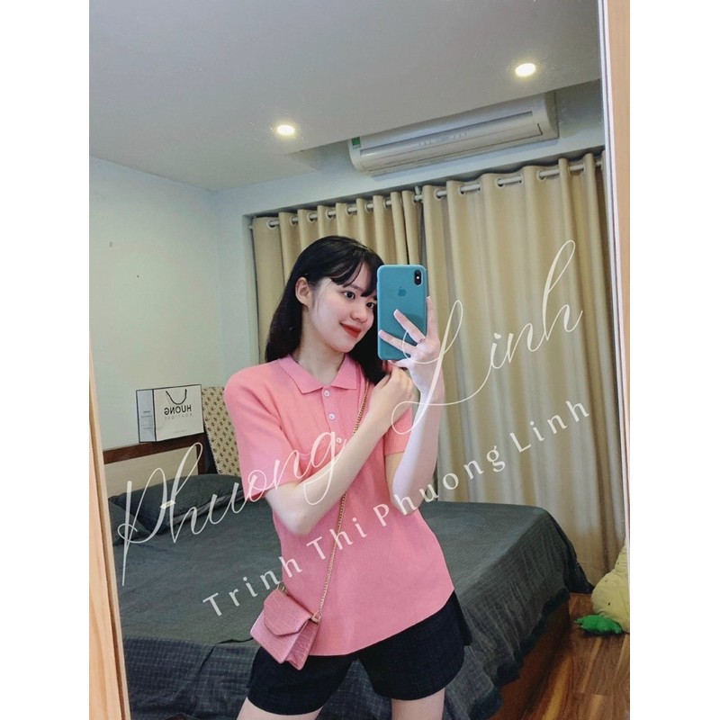 Áo phông hồng gân dành cho nữ | BigBuy360 - bigbuy360.vn