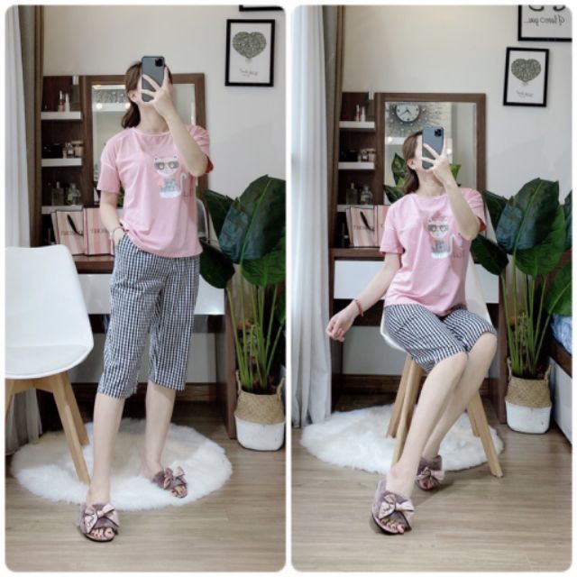 Bộ ao phông quần kẻ