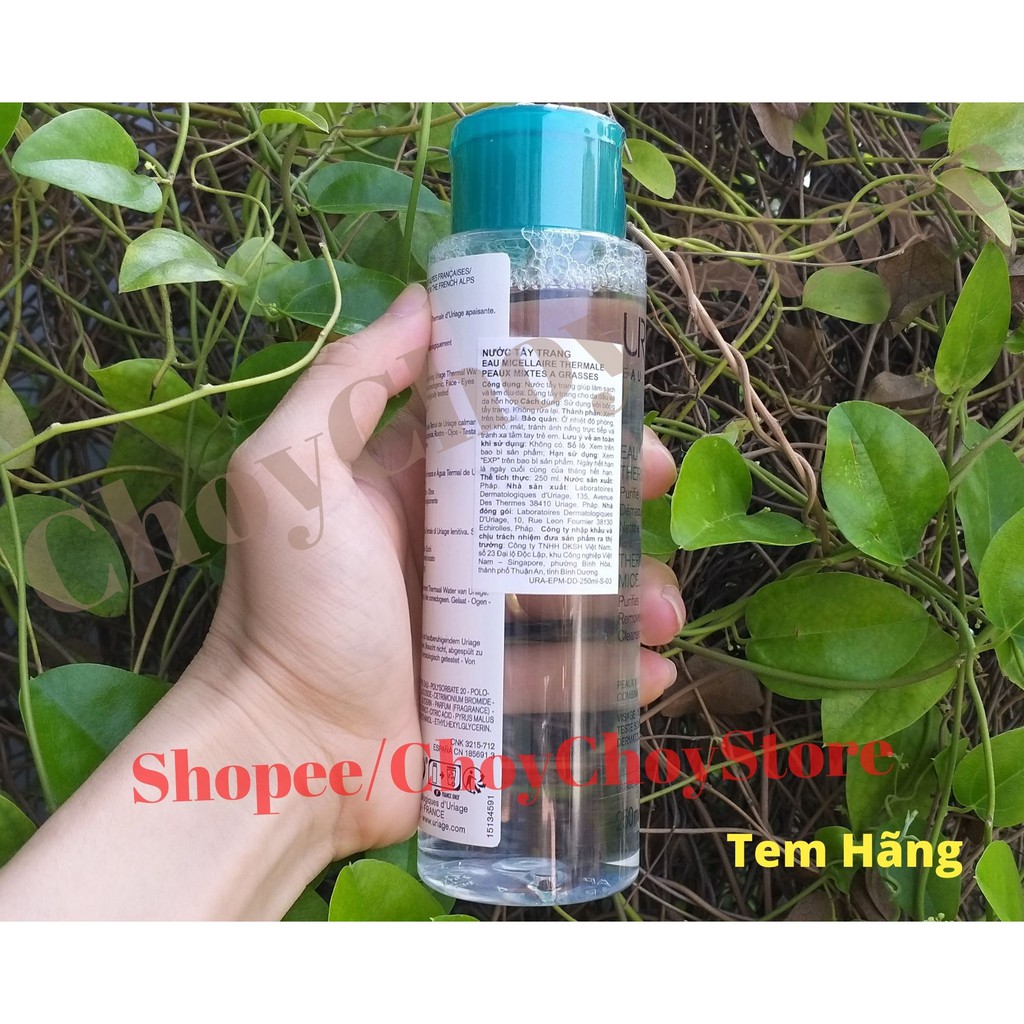 [TEM CTY] Nước Tẩy Trang Uriage Thermal Micellar Water PMG 250mL (Nắp xanh lá đậm) -  Dành Cho Da Dầu, Hỗn Hợp