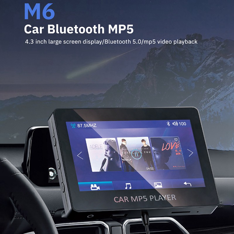 Car MP5 Player Bluetooth 5.0 FM Transmitter Support TF U Disk [PQV]