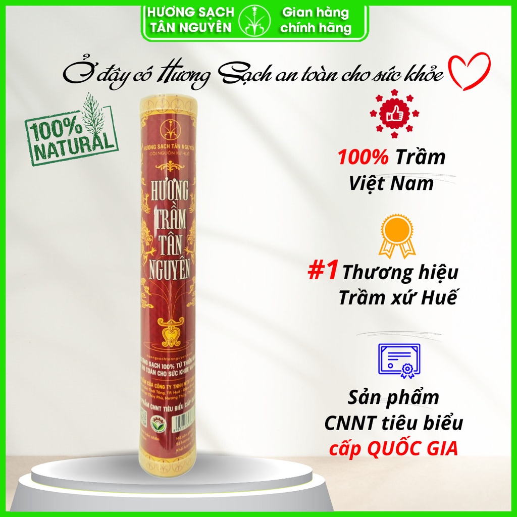 Nhang trầm hương Tân Nguyên, nhang trầm cao cấp, hương trầm sạch 100% thiên nhiên an toàn ống 170-190 que dài 35cm, 38cm