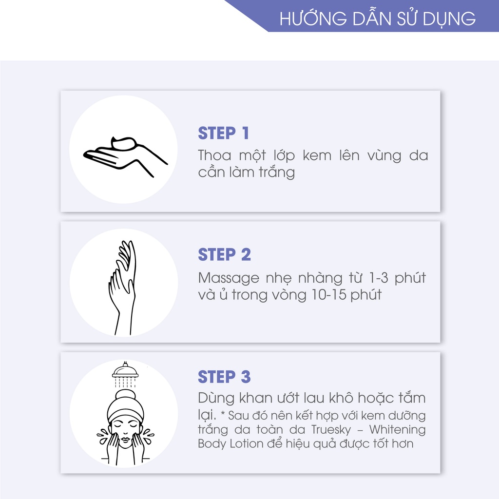 Bộ tắm trắng toàn thân Truesky Version 2 gồm 1 chai ủ trắng 100ml & 1 chai dưỡng trắng 100ml | BigBuy360 - bigbuy360.vn