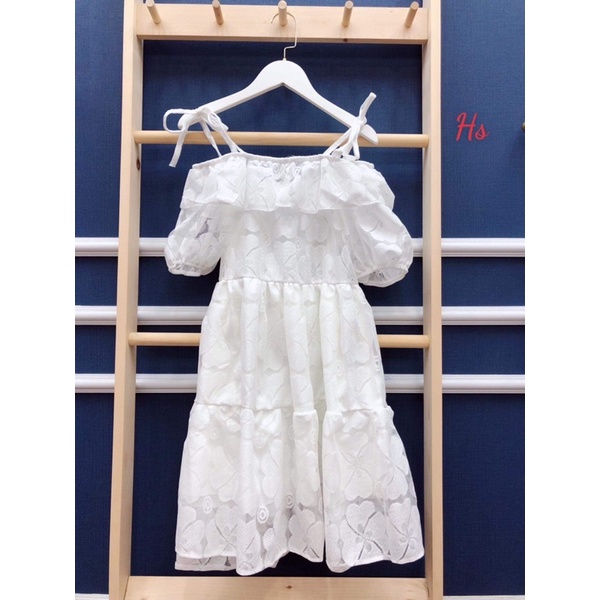 Váy ren 2 dây buộc vai cổ sen HS6