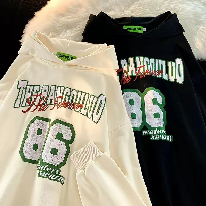 NRVP Áo Hoodie Tay Dài Oversize In Họa Tiết Phong Cách Hàn Quốc Kiểu Mới Cho Nam / Nữ