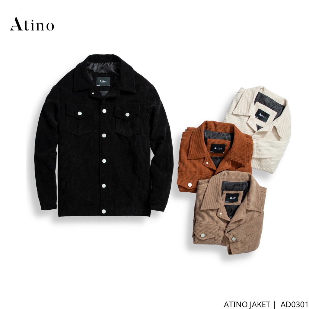 Áo khoác nam NUTA ATINO phong cách retro vải nhung tăm lót gió dáng cổ điển form regular AD0301 - HÀNG MỚI VỀ