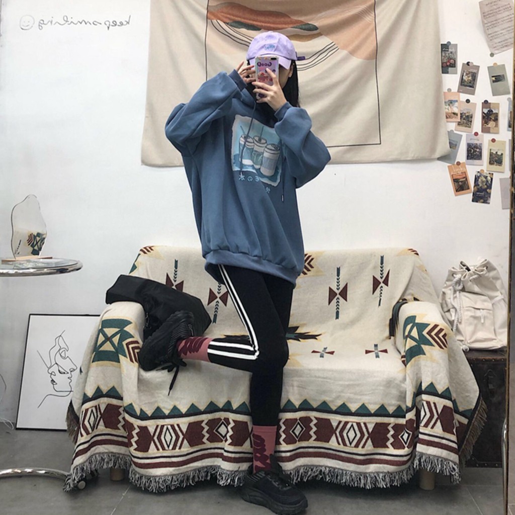 Áo hoodie nỉ unisex form rộng 3 Lon Nước nam nữ ulzzang Wind | BigBuy360 - bigbuy360.vn