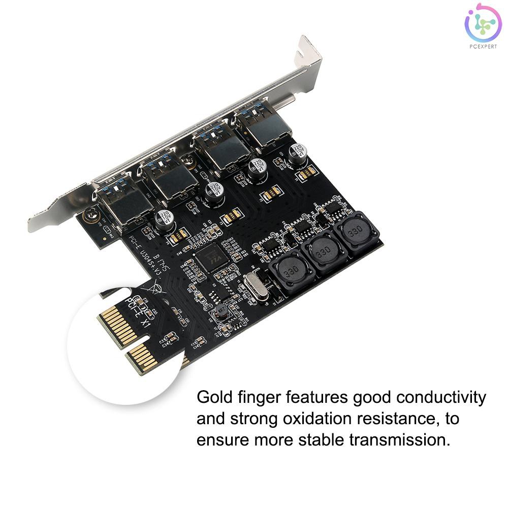 PCER♥Four Ports USB 3.0 Super Fast 5Gbps PCI-E Expansion Card PCI Express Adapter Converter Card 6A