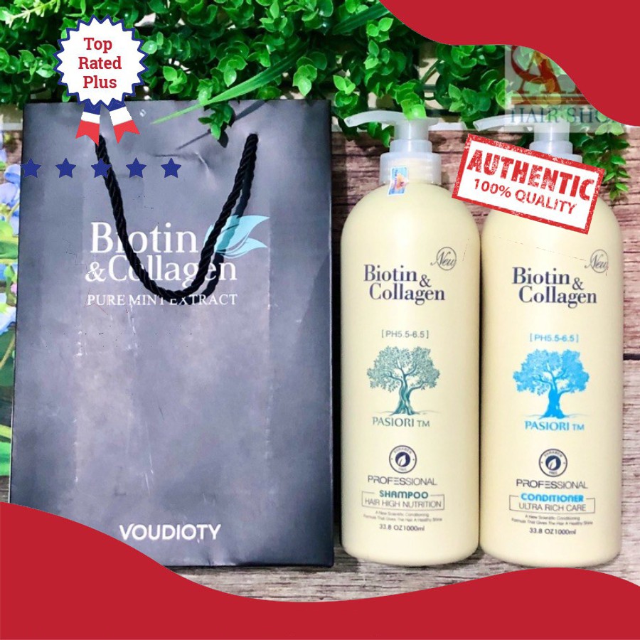 [Chính hãng] [1000mlx2] Cặp dầu gội xả Biotin & Collagen trắng phục hồi chống rụng và kích thích mọc tóc của Ý 1000ml | BigBuy360 - bigbuy360.vn