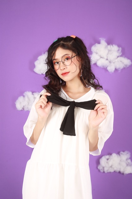 [Mã FATHANG5 giảm 10K đơn 50K] VÁY ĐI HỌC/CHƠI/TIỆC - BOWBLACK DRESS - VÁY CỔ NƠ ĐEN | BigBuy360 - bigbuy360.vn