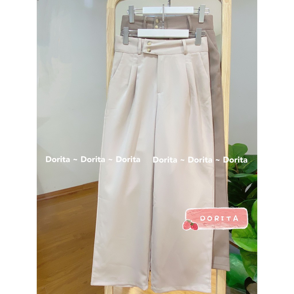 Quần ống rộng cạp siêu cao Quần ống suông Culottes Ulzang - Dorita Boutique