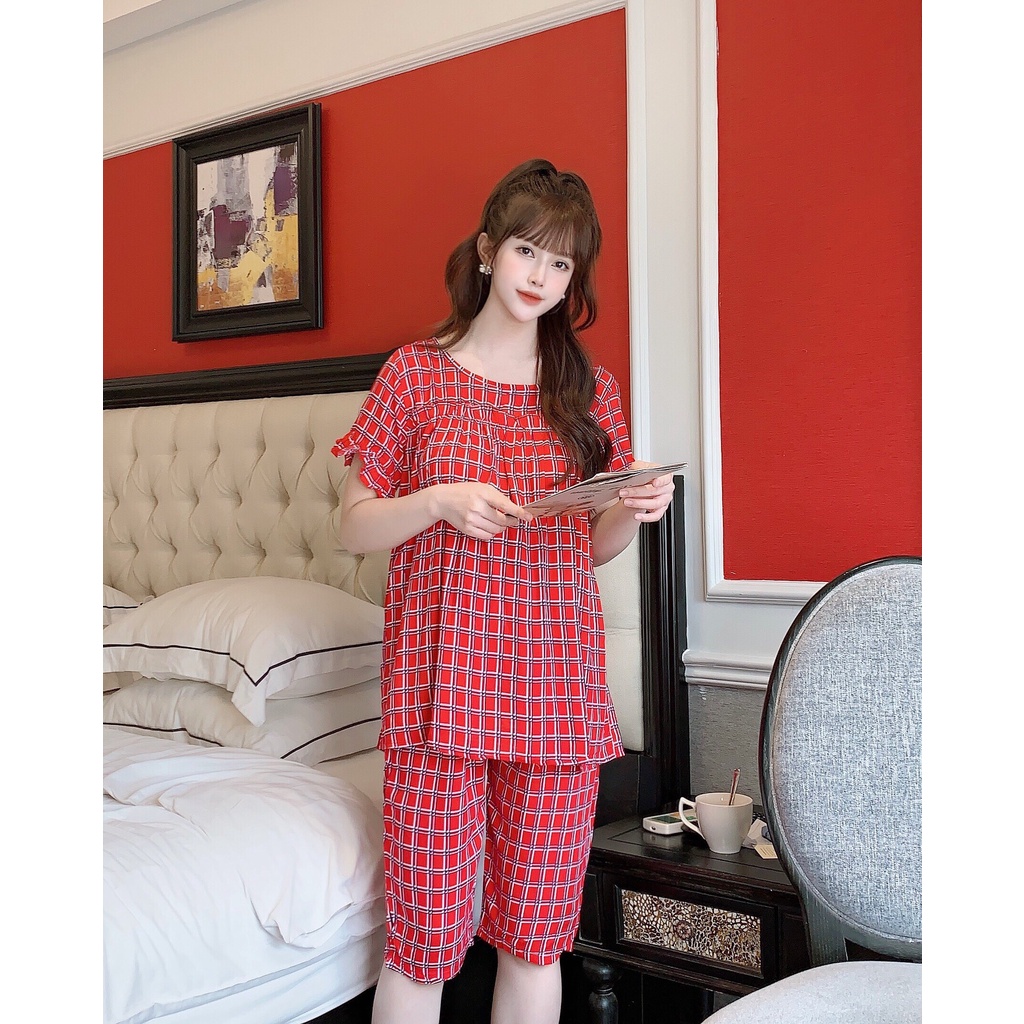 Bộ đồ Bầu mặc nhà lửng | Chất Lanh siêu mát - Free size 45-62kg