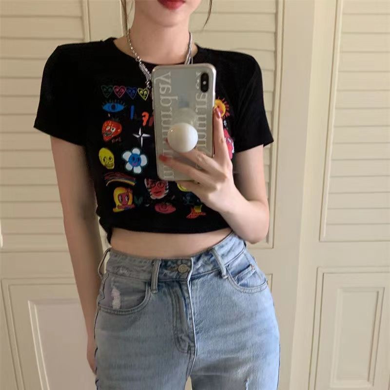 Áo Thun Tay Ngắn Thiết Kế Mỏng Kiểu Dáng Mới Quyến Rũ Thời Trang Dành Cho Nữ