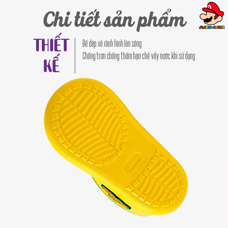 Ủng đi mưa cho bé MARIO sticker đáng yêu đế xốp mềm mại