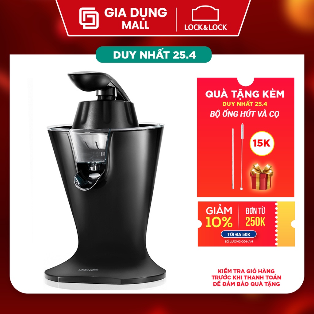 Máy vắt cam Lock&amp;Lock EJJ256BLK Handle Citrus Juicer - Màu đen - Hàng chính hãng - BH 12 tháng - giadungmall