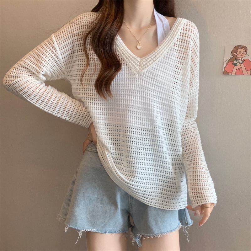Áo Nữ Tay Dài Cổ Chữ V Thời Trang Quyến Rũ