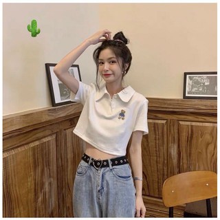 ÁO THUN CỔ TRỤ THIÊU GẤU POLO