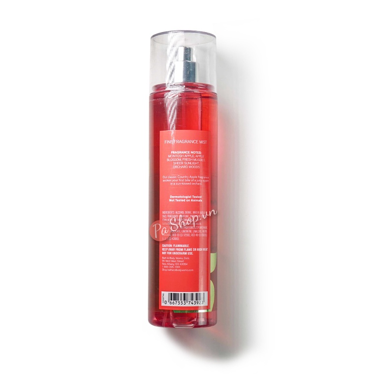 Xịt thơm body mist Bath &amp; Body Works Country Apple 236ml