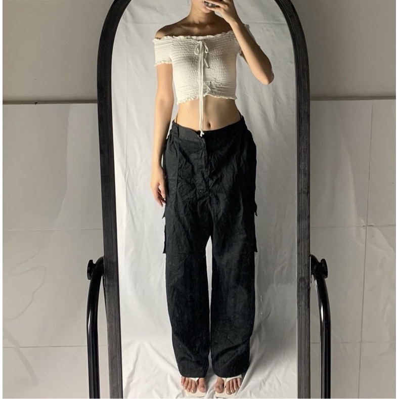 cargo pants đen