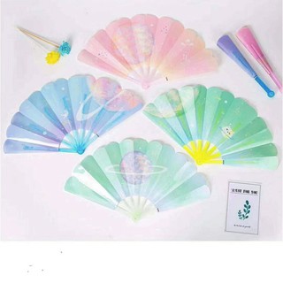 Bán sỉ 10 Quạt Nhựa Cầm Tay Cute Nhiều Hình - Quạt Nhựa Gấp Gọn Bỏ Túi