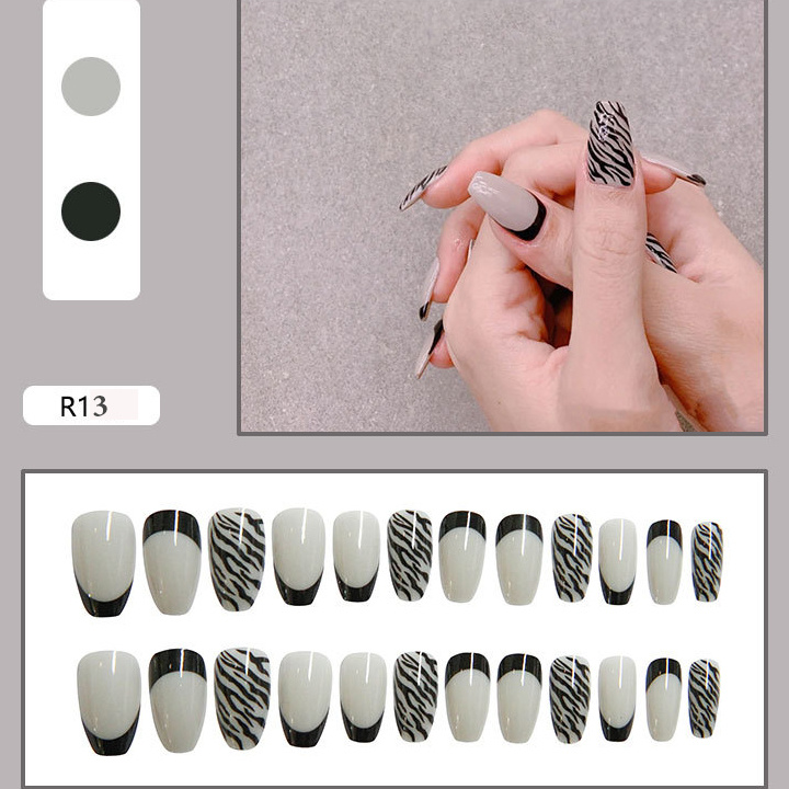 Set 24 móng tay giả thời trang dành cho nữ bộ móng tay giả có sẵn keo (R1-R20)