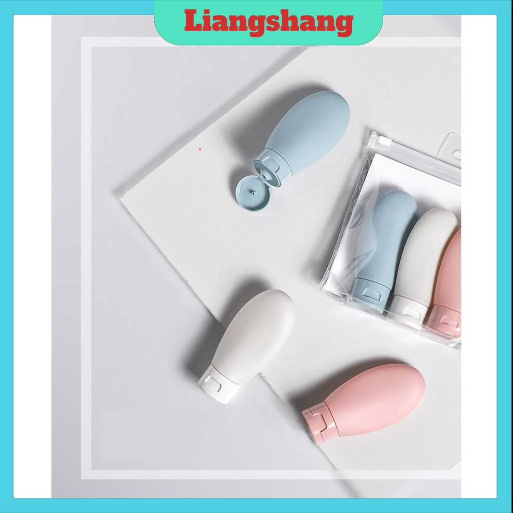 Chai chiết mỹ phẩm 60ml 💥 FREESHIP 💥  3 Lọ chiết dầu gội, sữa tắm nhựa dẻo 60ml - chai chiết nắp nhấn du lịch tiện dụng