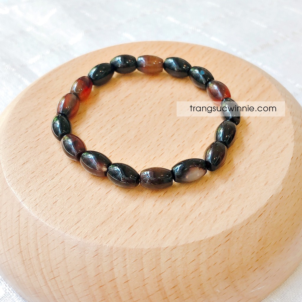 Vòng tay mã não hạt gạo