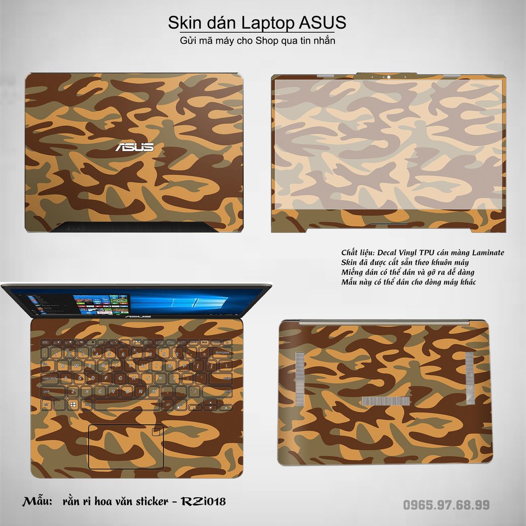 Skin dán Laptop Asus in hình rằn ri nhiều mẫu 3 (inbox mã máy cho Shop)