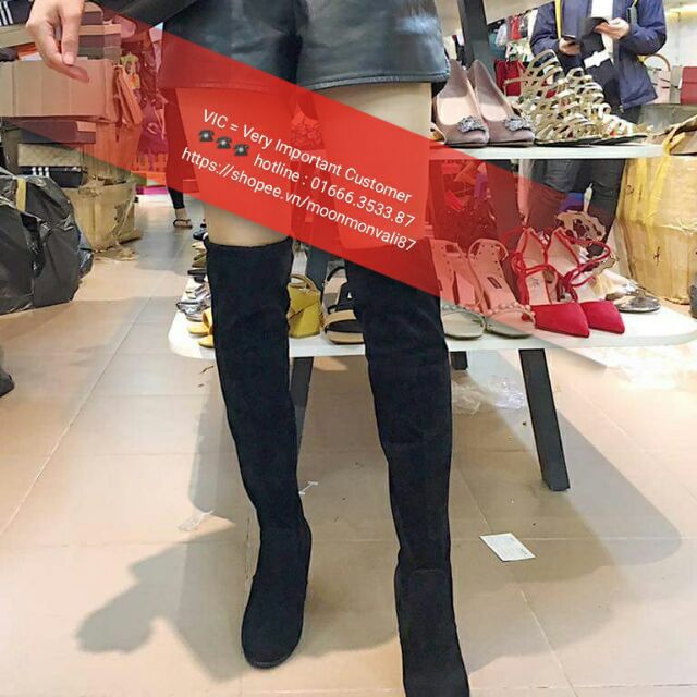 Boot đùi lót lông phong cách Hàn Quốc