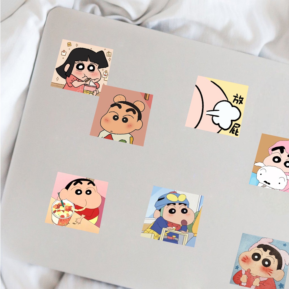 Set 50 chiếc sticker chống nước CU SHIN dễ thương dán mũ bảo hiểm, laptop, ốp lưng, vali, đàn guitar