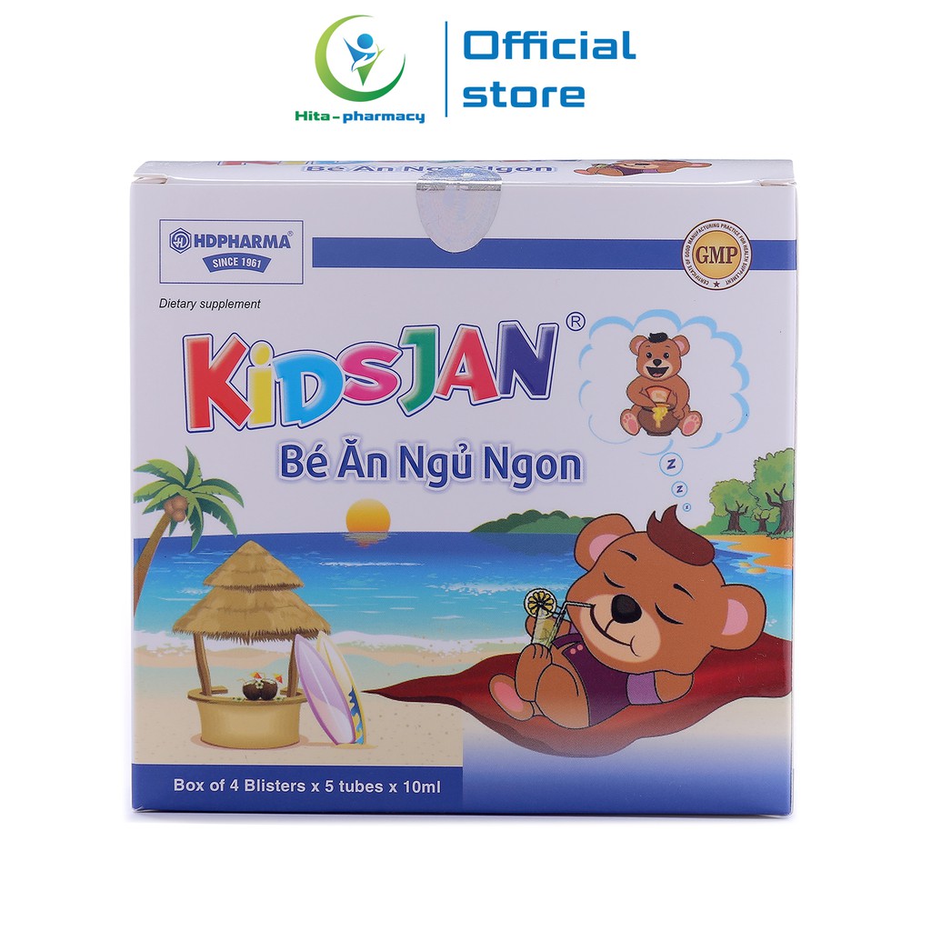 Siro KIDSJAN Bé Ăn Ngủ Ngon HDPHARMA thảo dược giúp bé ăn ngon, ngủ ngon 20 ống