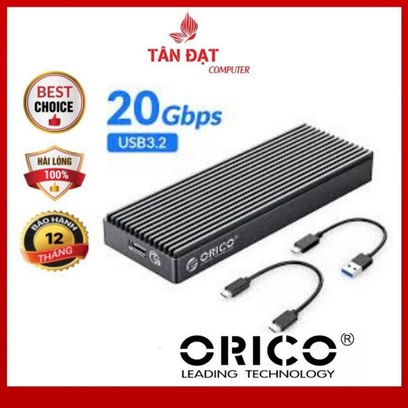 Box ổ cứng ORICO M2PAC3-G20 USB3.2 20Gbps M.2 NVMe SSD chất lượng cao - full box -mới 100%