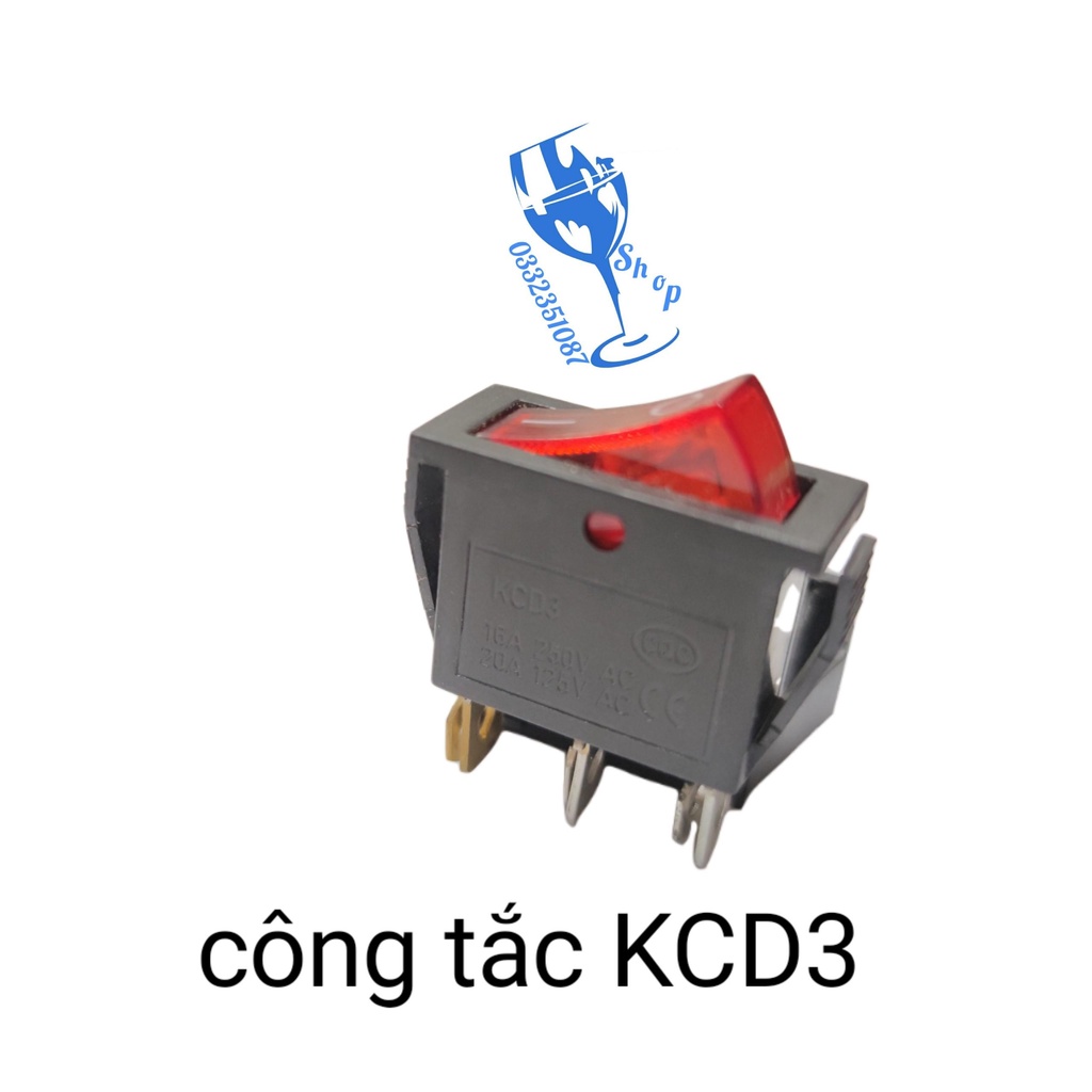 [FreeShip] [Ảnh thật] công tắc KCD3 màu đỏ 1 chiếc , công tắc 3 chân màu đỏ shopgiadungluongyen