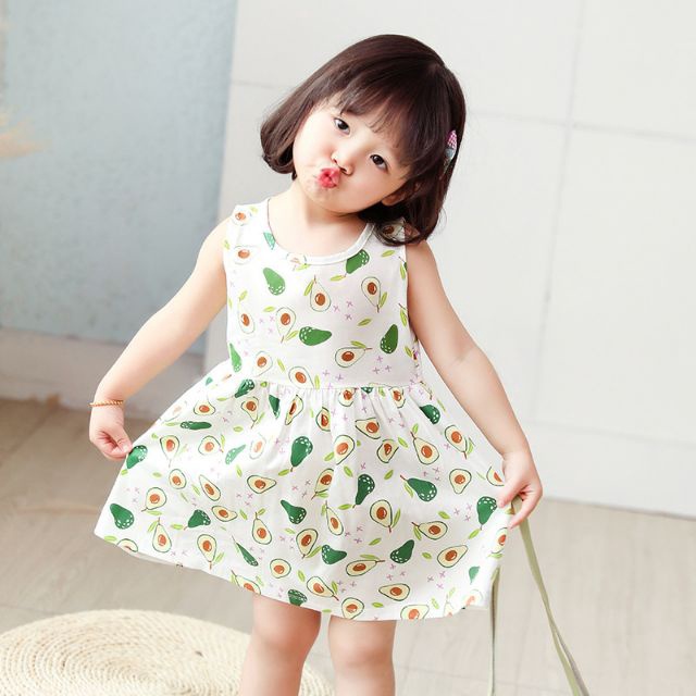 Váy bé gái cotton thô AM640 cho bé gái mẫu mới hè thoáng mát - đầm bé gái từ sơ sinh đến 18kg TTR312