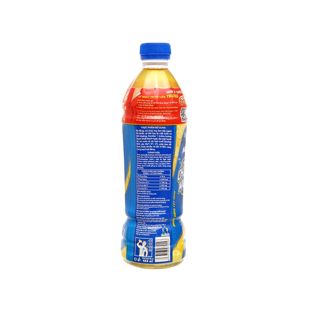 (FREESHIP) Lốc 6 chai nước uống Number1 chanh muối 455ml